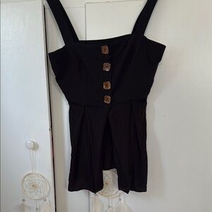 House of Harlow X Revove Black Sleeveless top with Button Detail